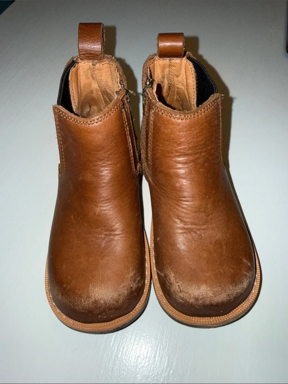 Mikoleon Kids Brown Leather Unisex Chelsea Boots size EU 25 or US size 9